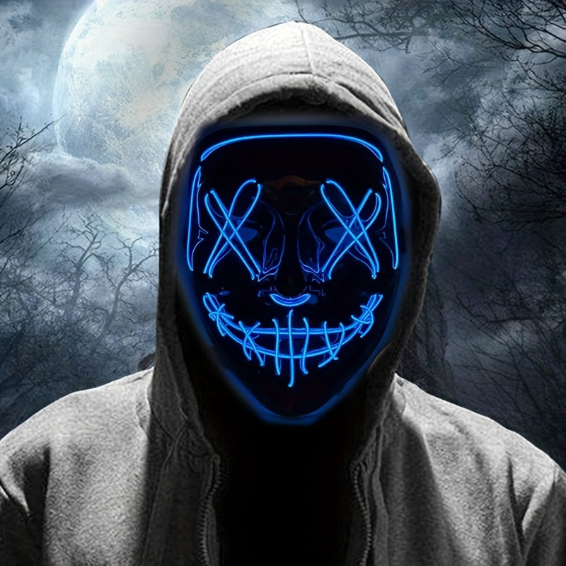 Menns LED Halloween Maske Anonym Stil 2