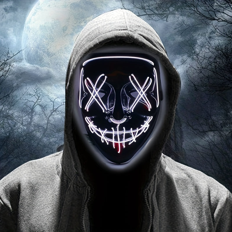 Menns LED Halloween Maske Anonym Stil 6