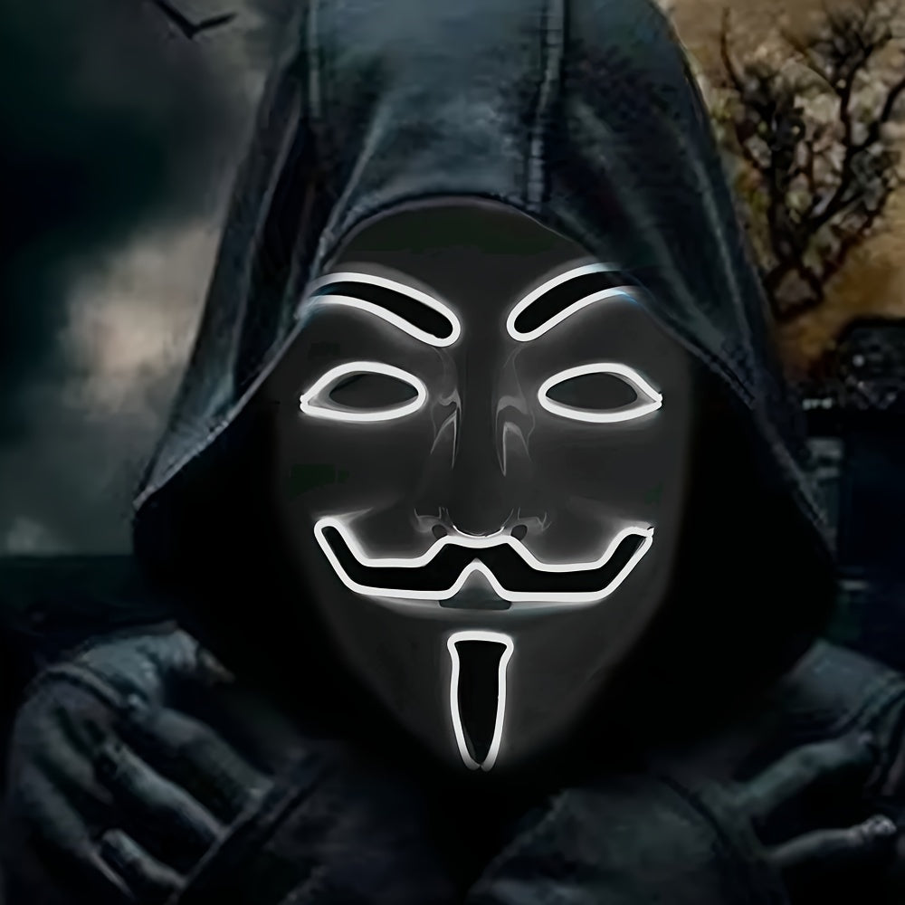 Menns LED Halloween Maske Anonym Stil 7