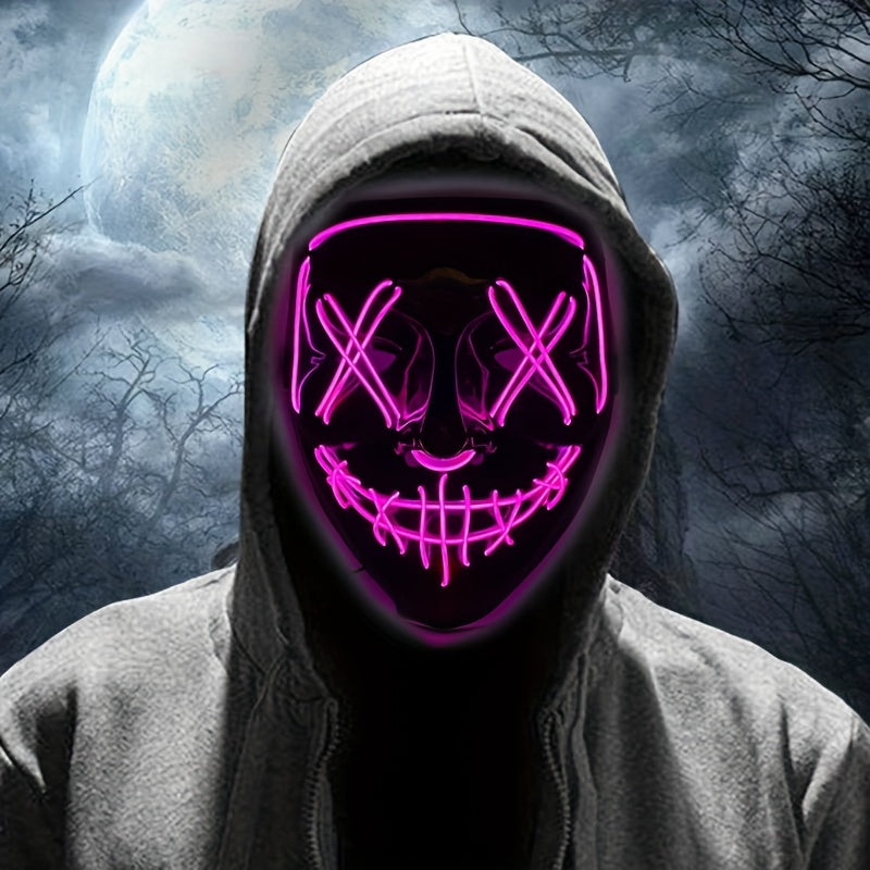 Menns LED Halloween Maske Anonym Stil 8