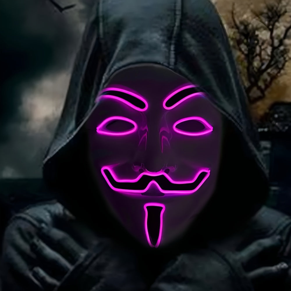 Menns LED Halloween Maske Anonym Stil 9