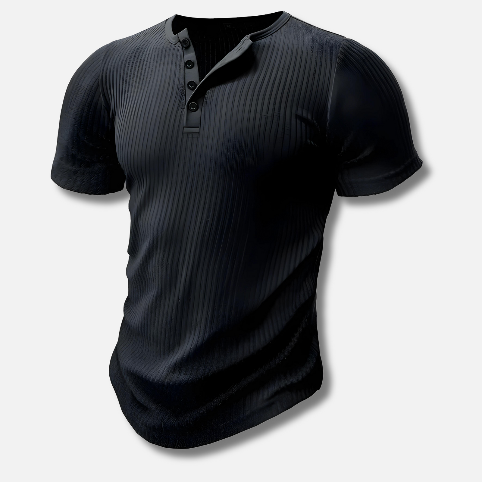 Menns Muscle Fit T-skjorte Henley Design 1