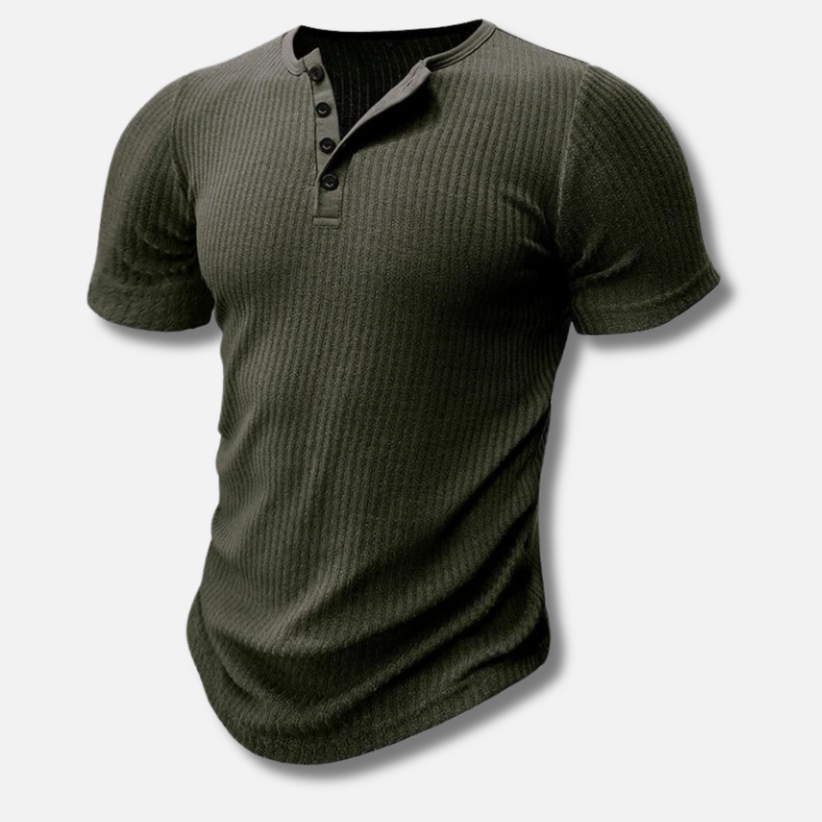 Menns Muscle Fit T-skjorte Henley Design 2