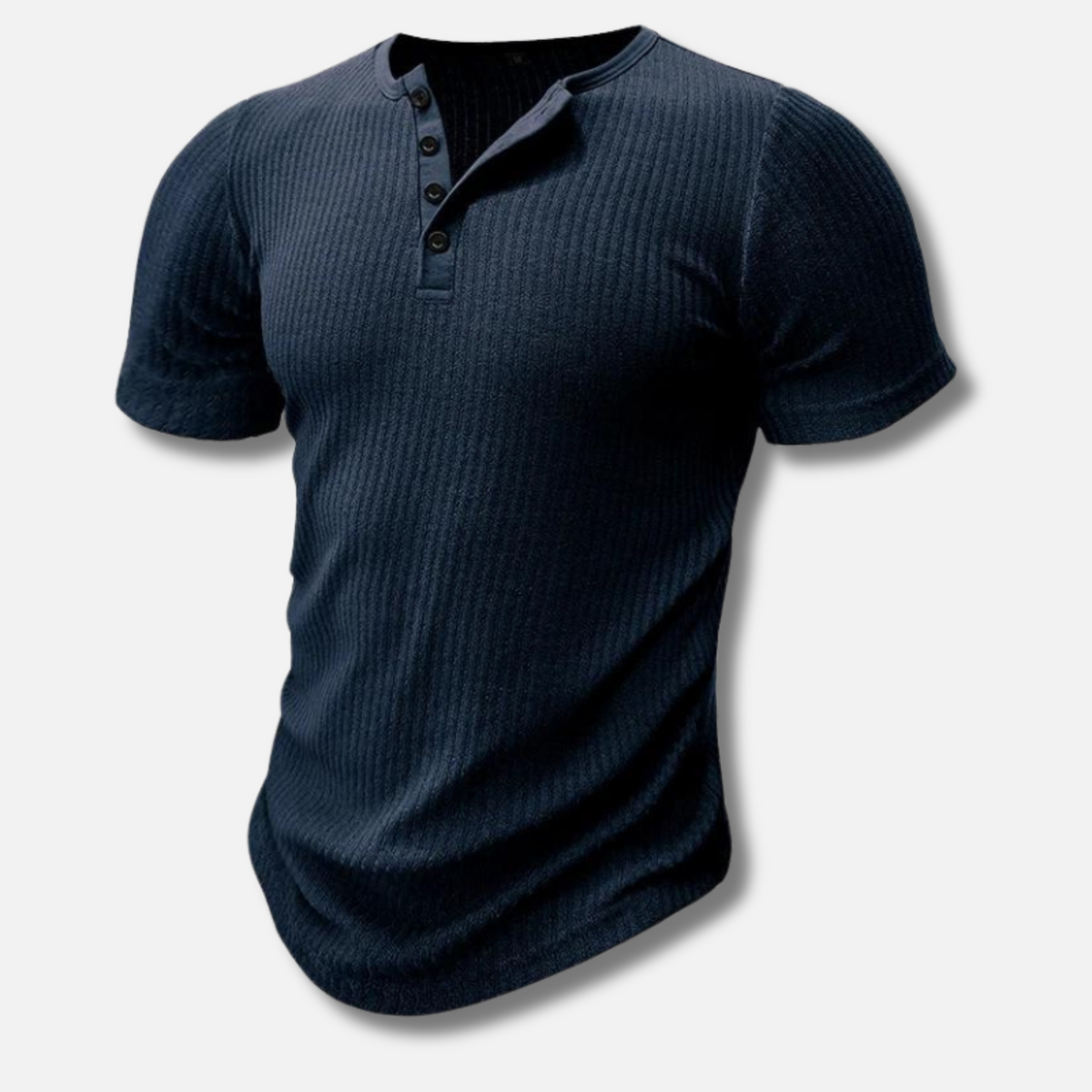 Menns Muscle Fit T-skjorte Henley Design 4