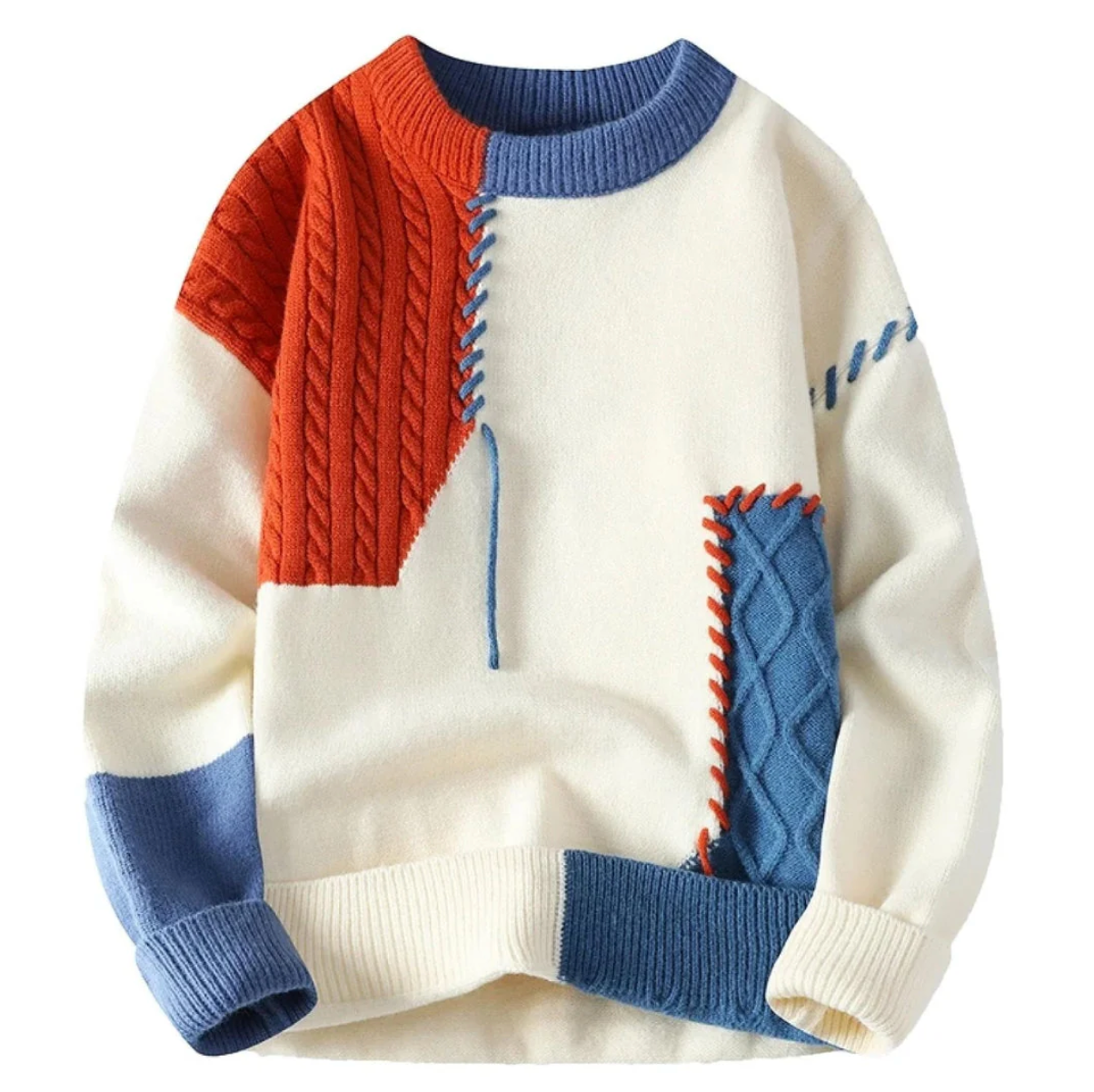 Menns Patchwork Genser Moderne 0