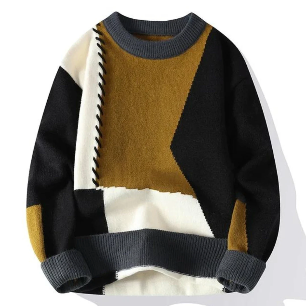 Menns Patchwork Genser Moderne 3