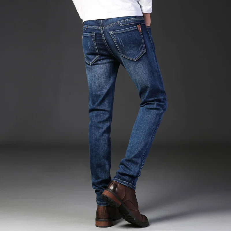 Menns Slim Fit Jeans Steinvasket 1