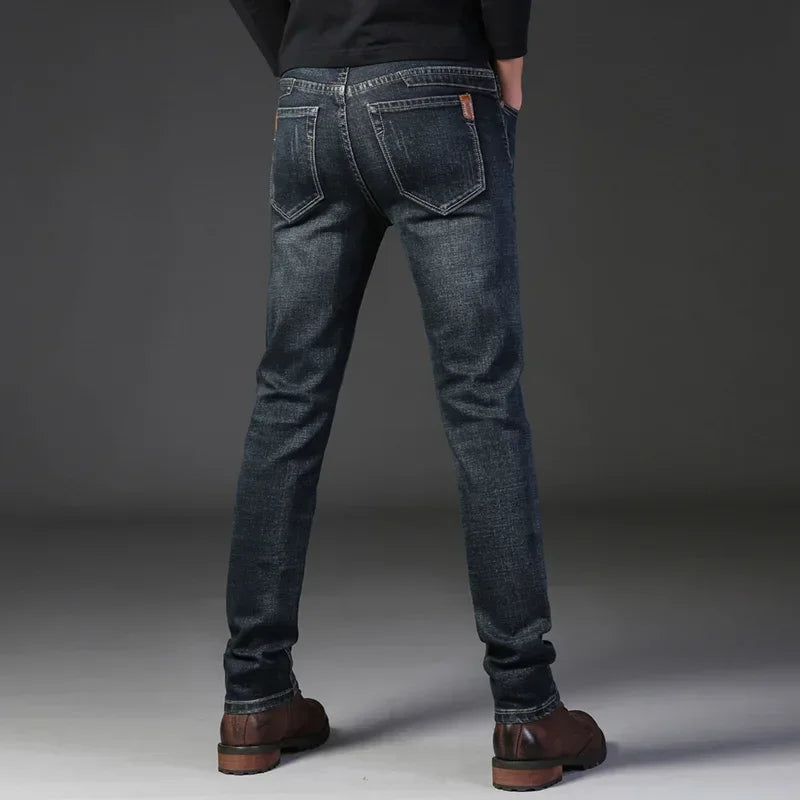 Menns Slim Fit Jeans Steinvasket 4