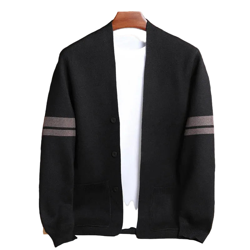 Menns Strikket Cardigan med Moderne Knappelukking 1