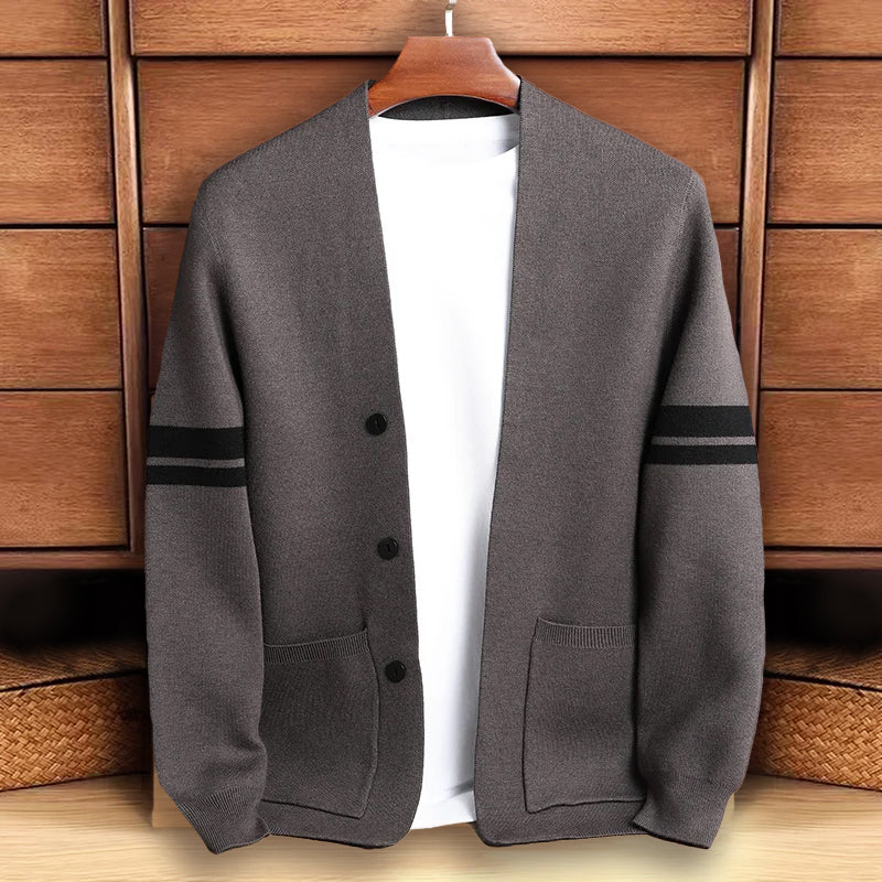 Menns Strikket Cardigan med Moderne Knappelukking 2