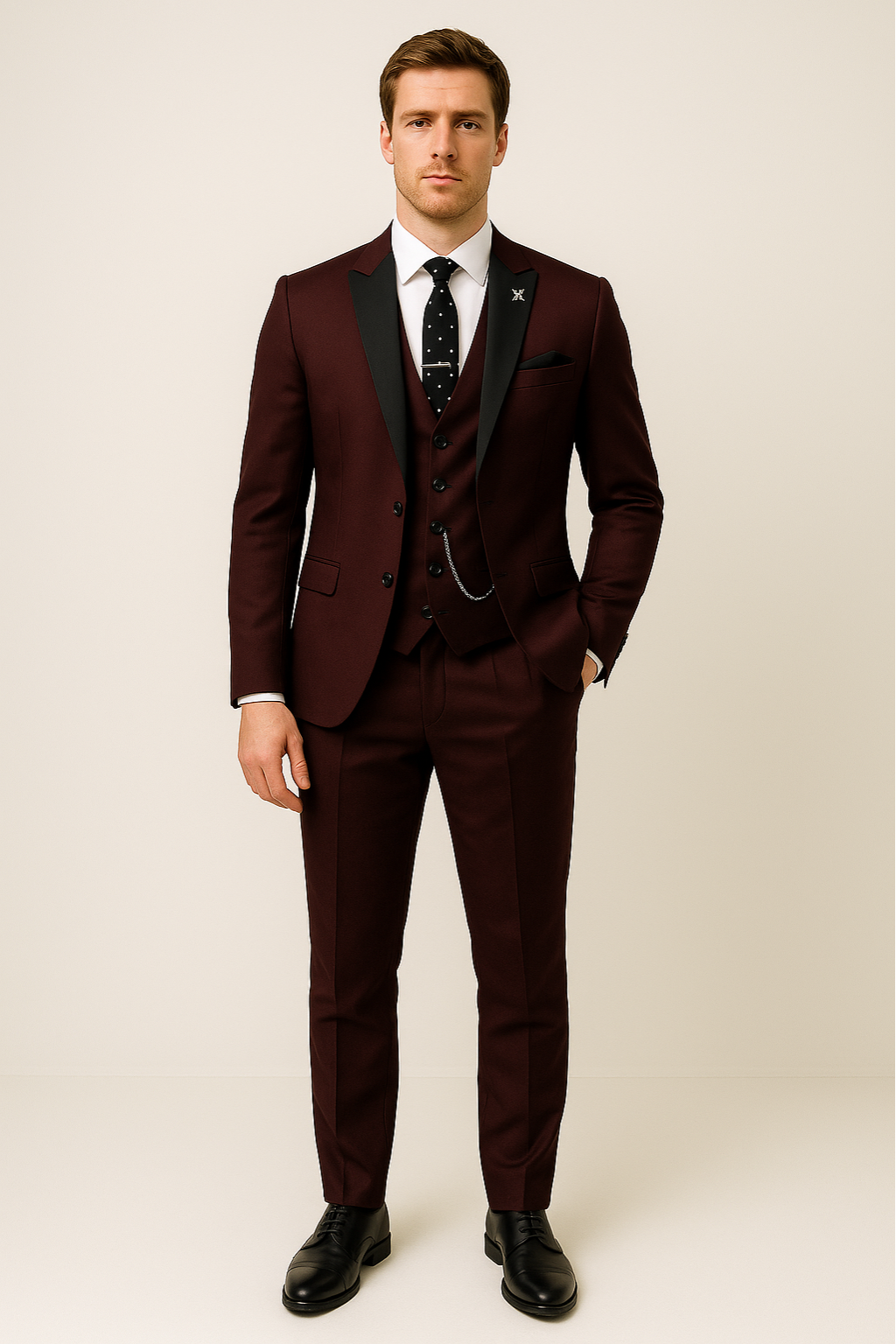 Menns Tredelt Dresssett Formell Stil 2