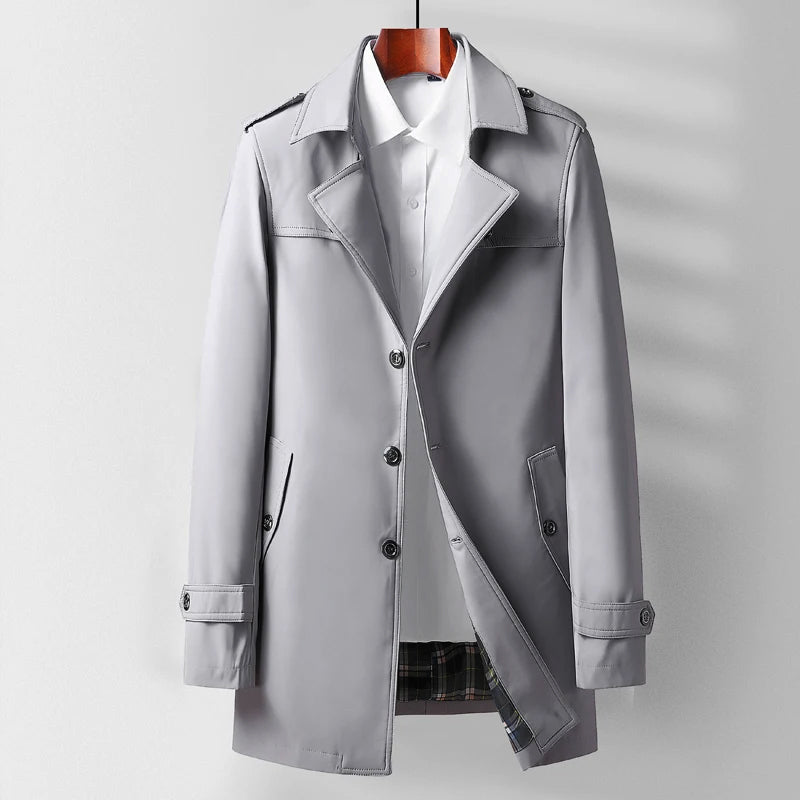 Menns Trenchcoat Moderne Klassisk Stil 1