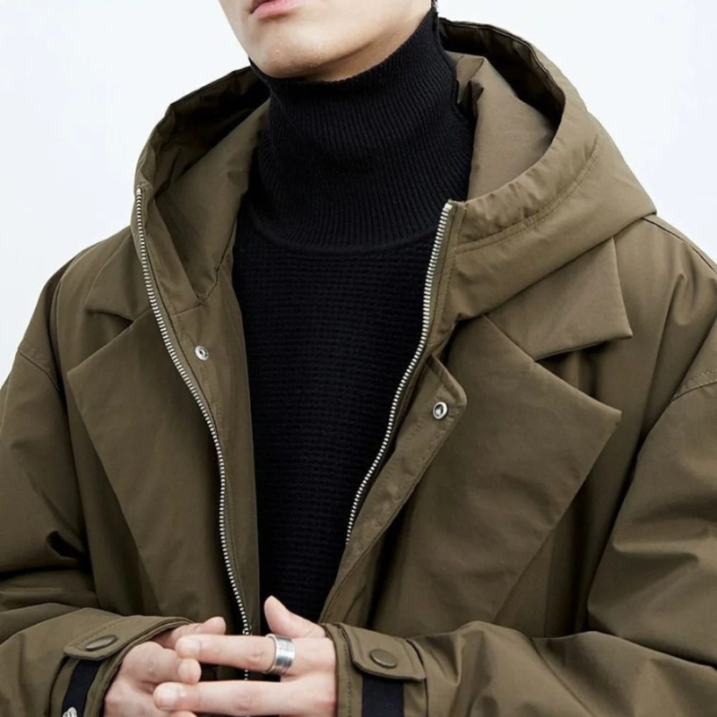 Menns Vanntett Trench Coat med Pufferdesign 1