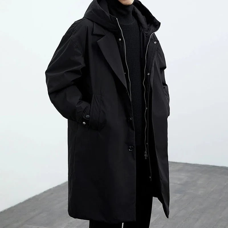 Menns Vanntett Trench Coat med Pufferdesign 3