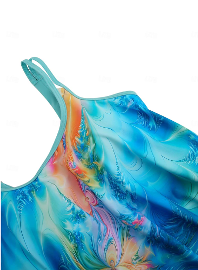 Dame Tankini Sett Hurtigtørkende Stoff Moderne Design-3