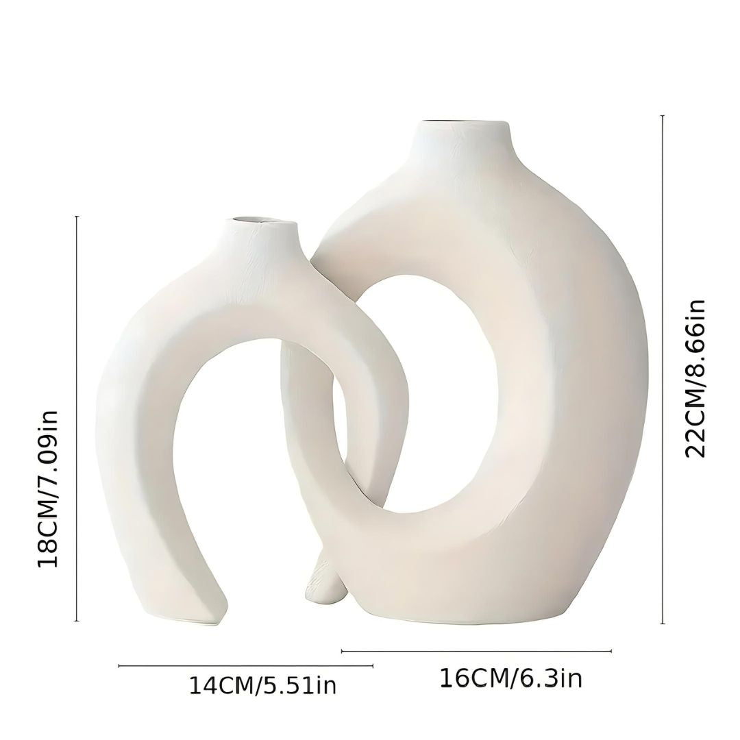 Moderne Vase Sett Keramikk Elegant Design 3