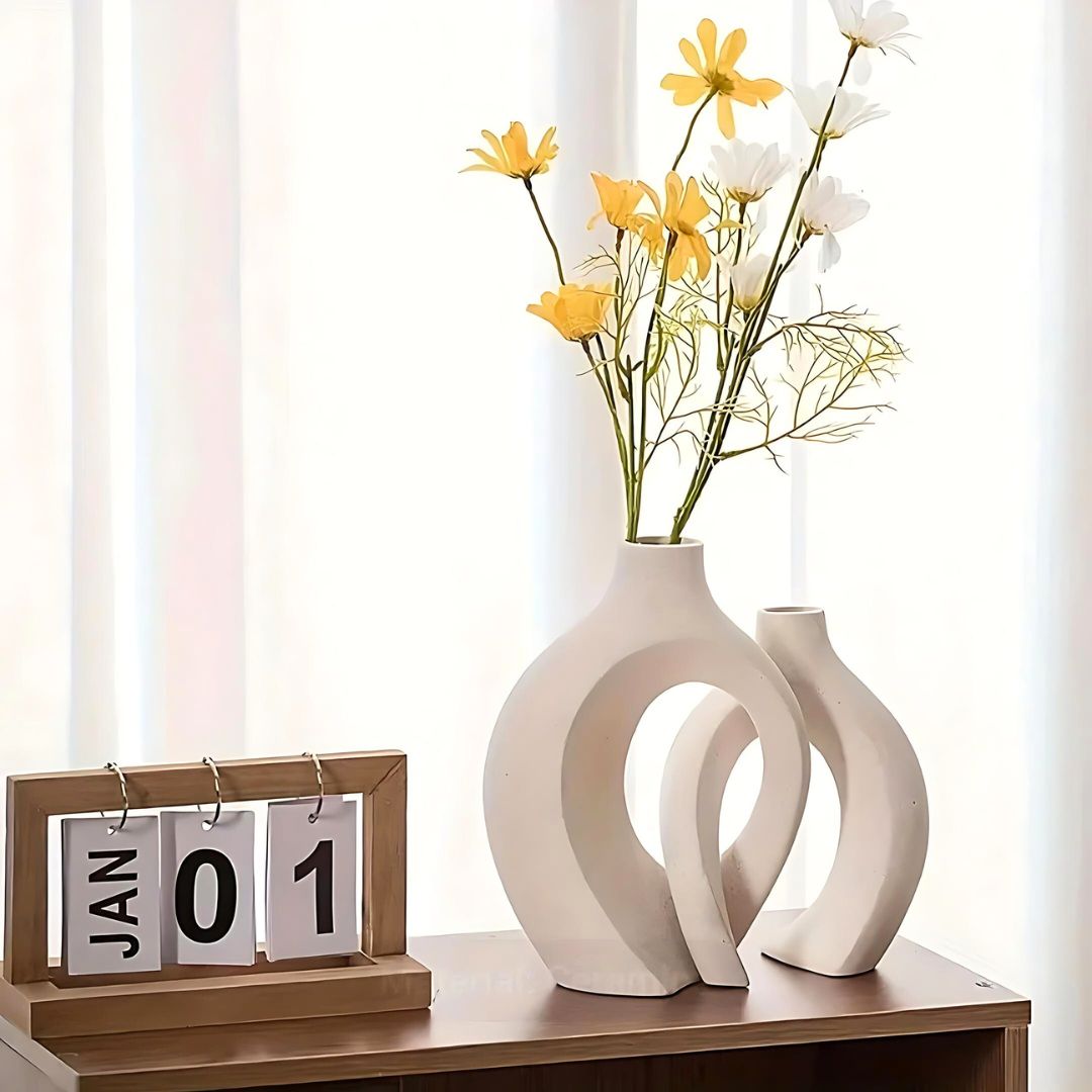 Moderne Vase Sett Keramikk Elegant Design 4