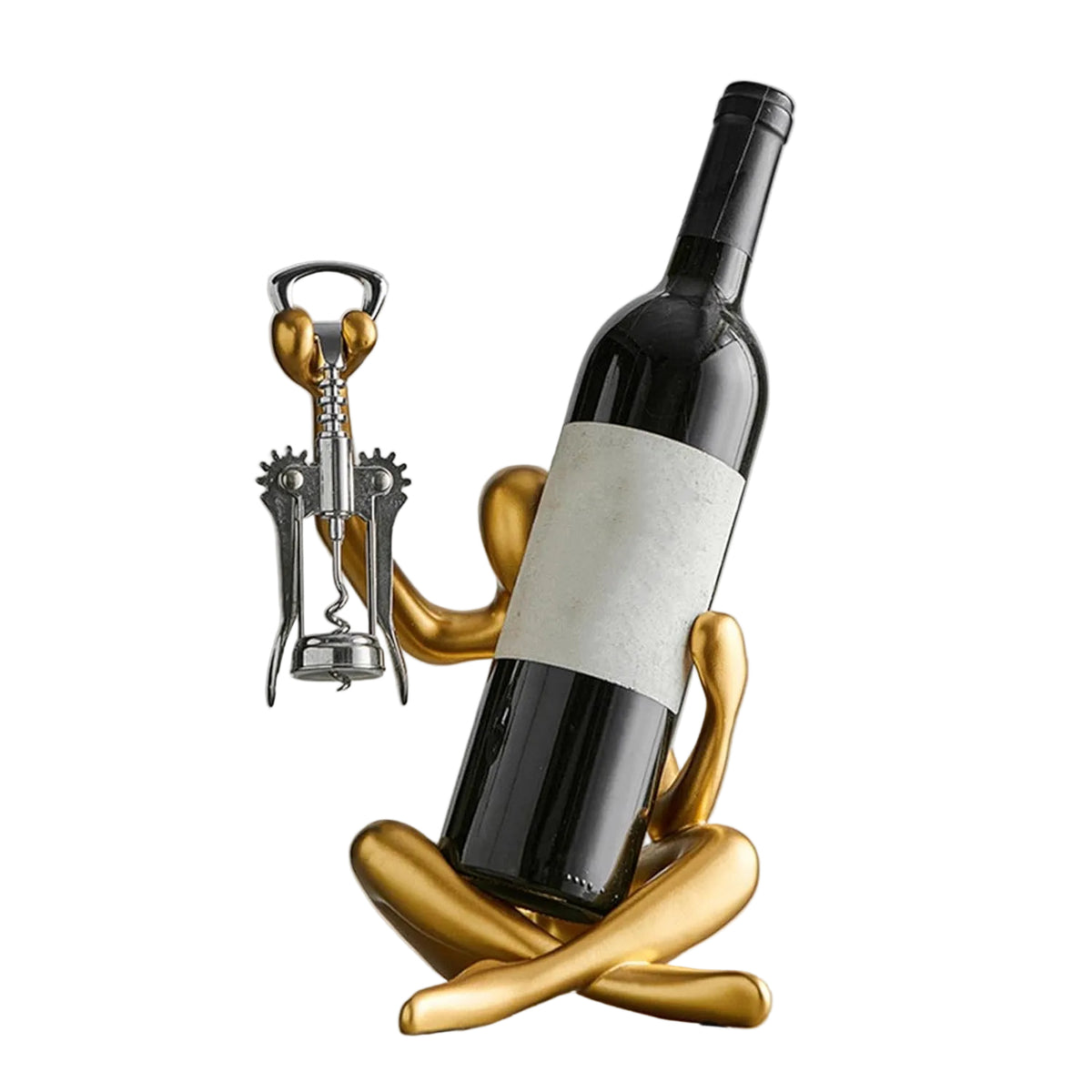Moderne Vinholder Skulptur med Korketrekkerholder 0