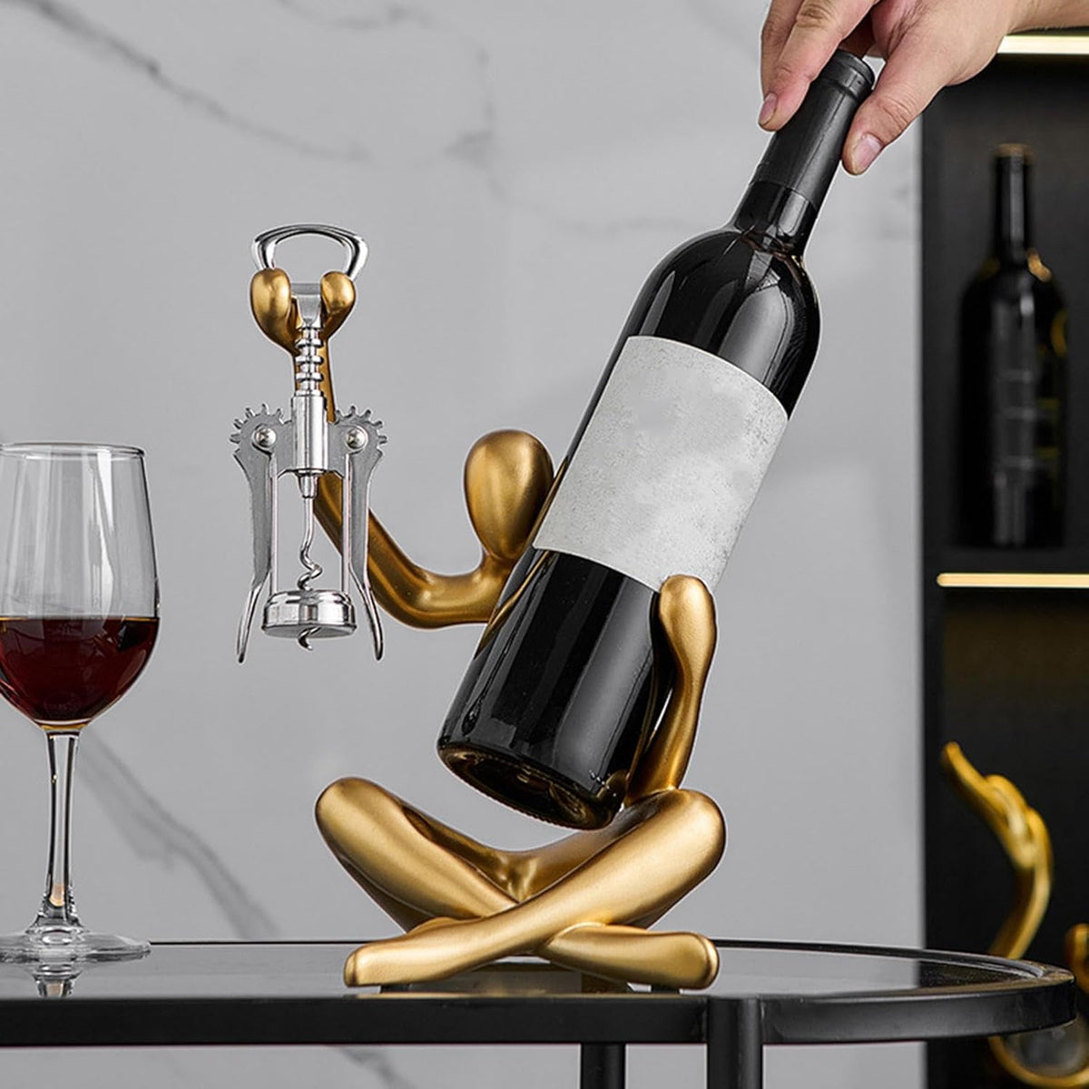 Moderne Vinholder Skulptur med Korketrekkerholder 2