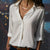Variant image for Kvinne Satinbluse Elegant Festlig StiL Høykvalitets Sateng-7