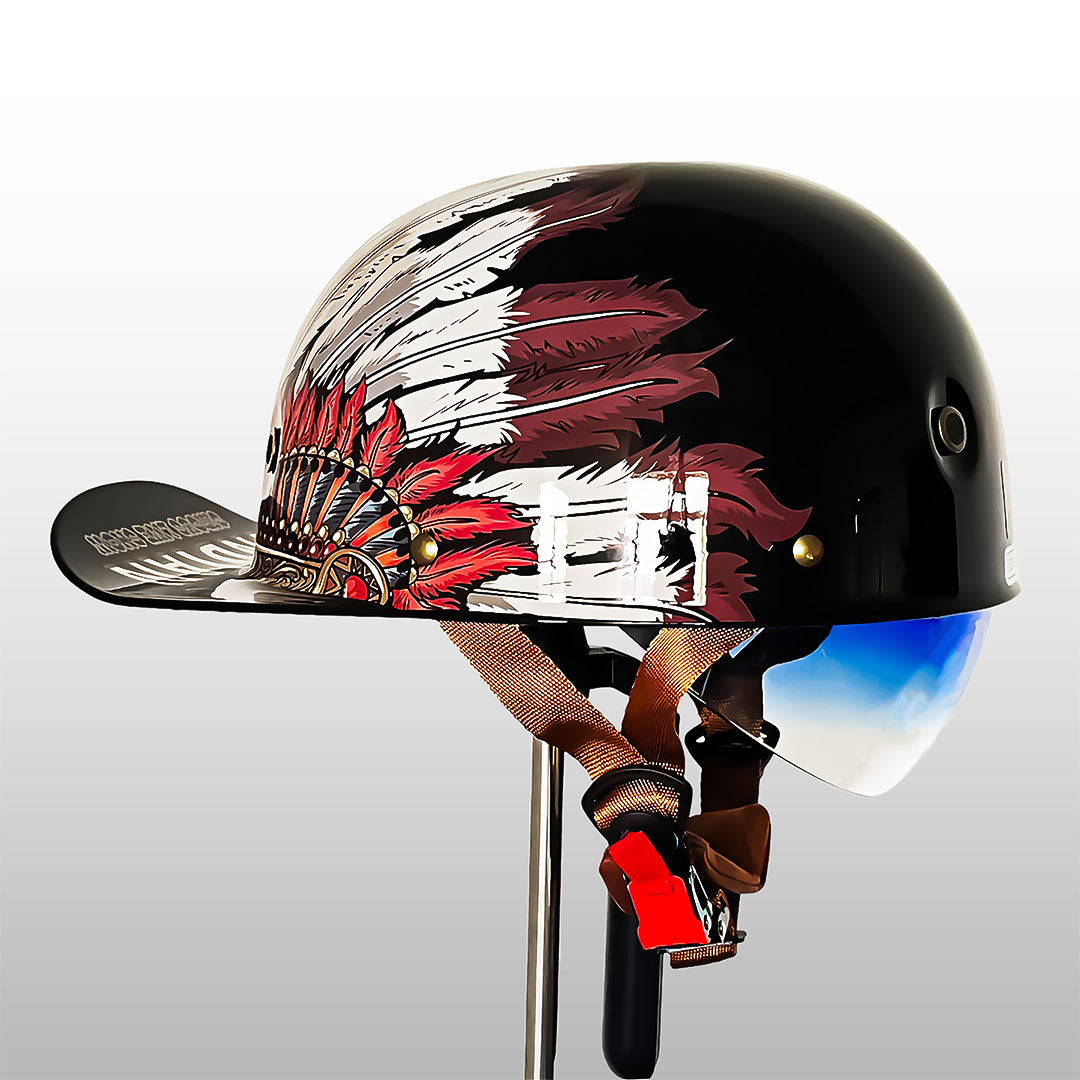 Motorsykkelhjelm i baseballcaps-stil med ECE- og DOT-godkjenning