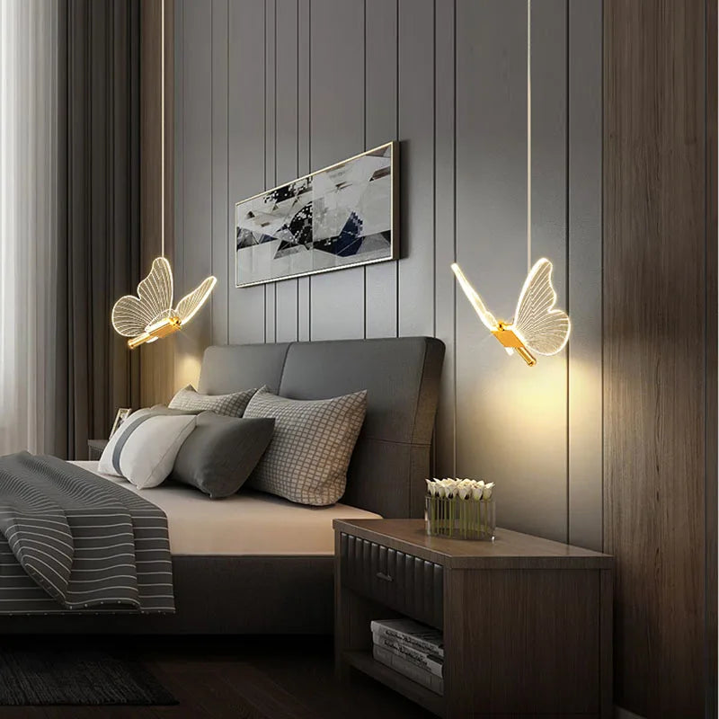 Nattlampe Barn LED Sommerfugl Vegglampe Barnerom Lampeskjerm 2