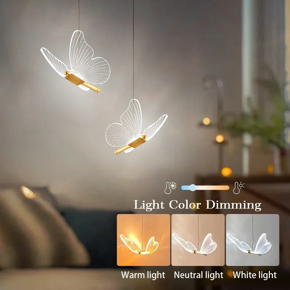 Nattlampe Barn LED Sommerfugl Vegglampe Barnerom Lampeskjerm 3