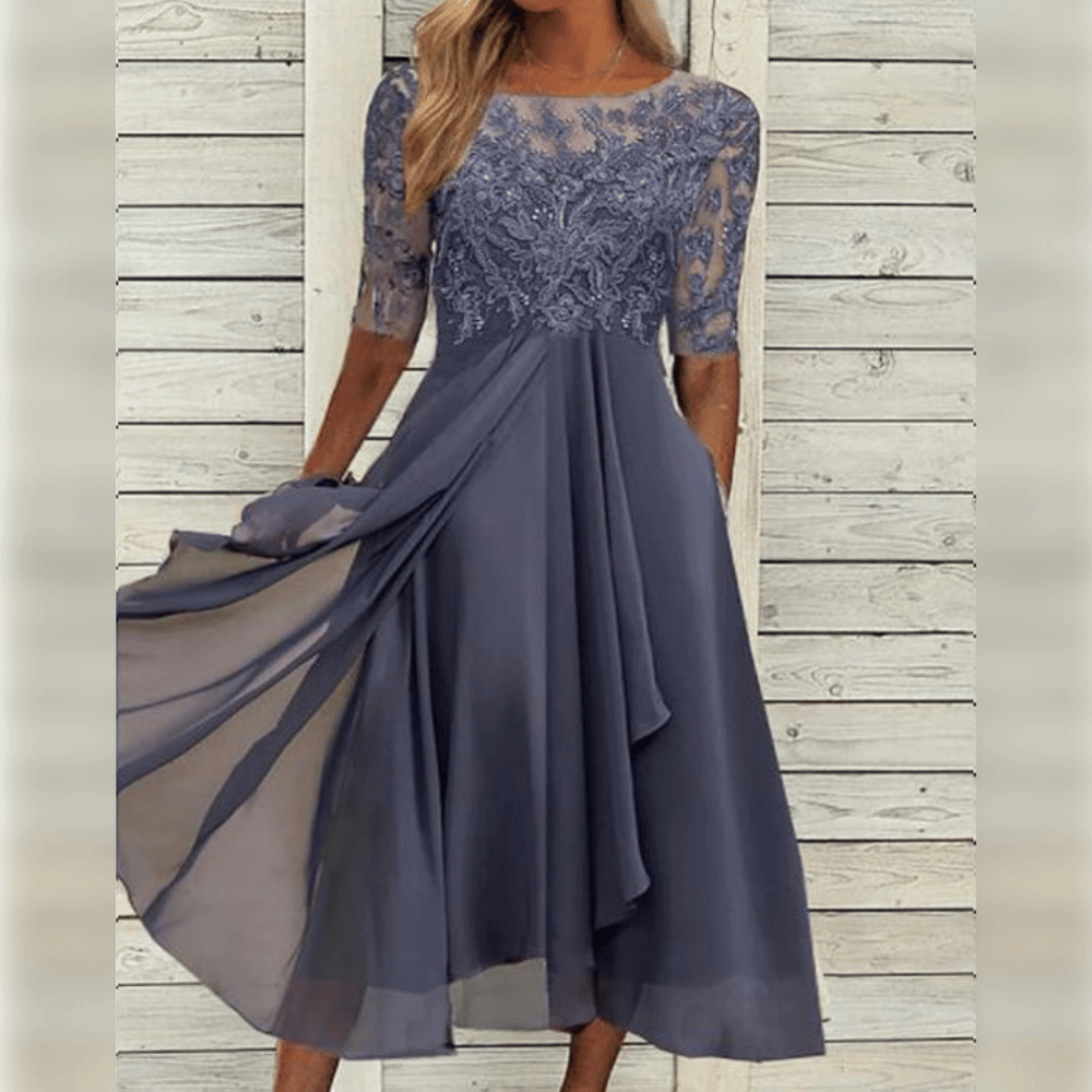 Variant image for Kvinnemidi Kjole Elegant Lett Stoff for Sommerdesign-5
