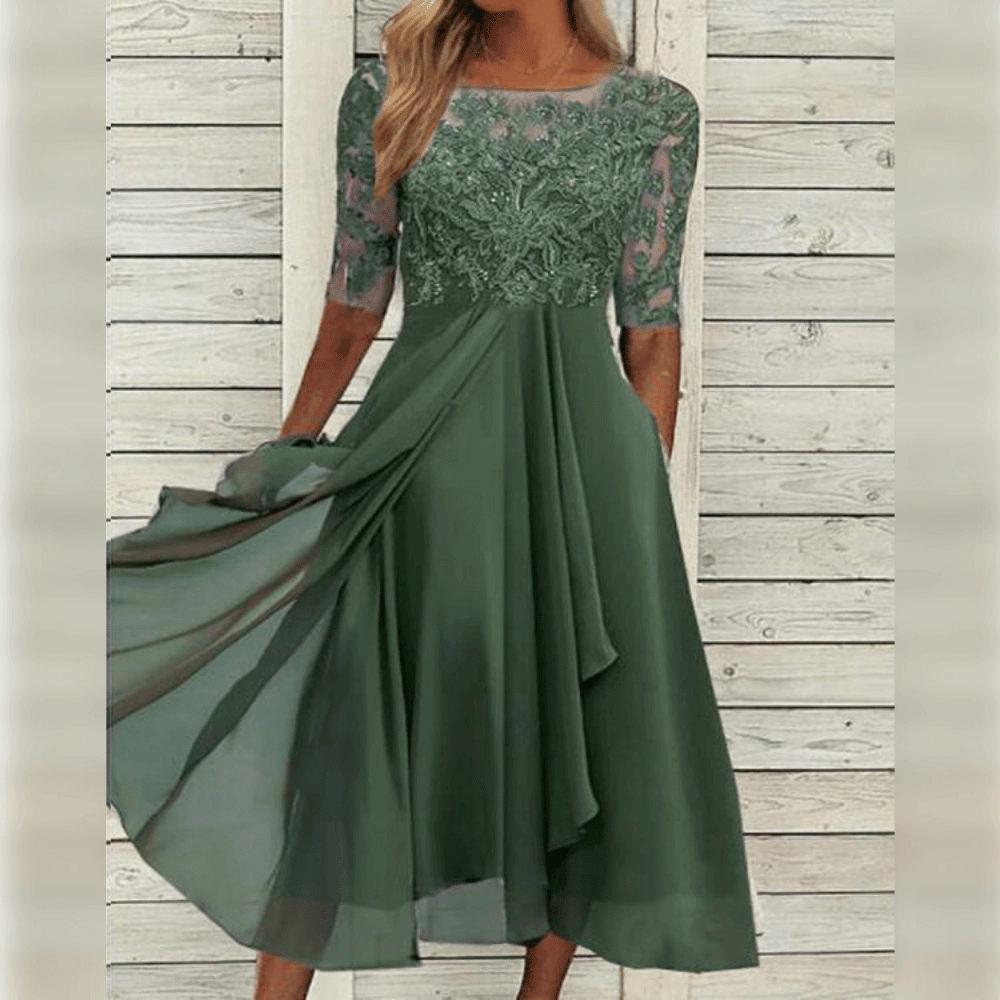 Variant image for Kvinnemidi Kjole Elegant Lett Stoff for Sommerdesign-31