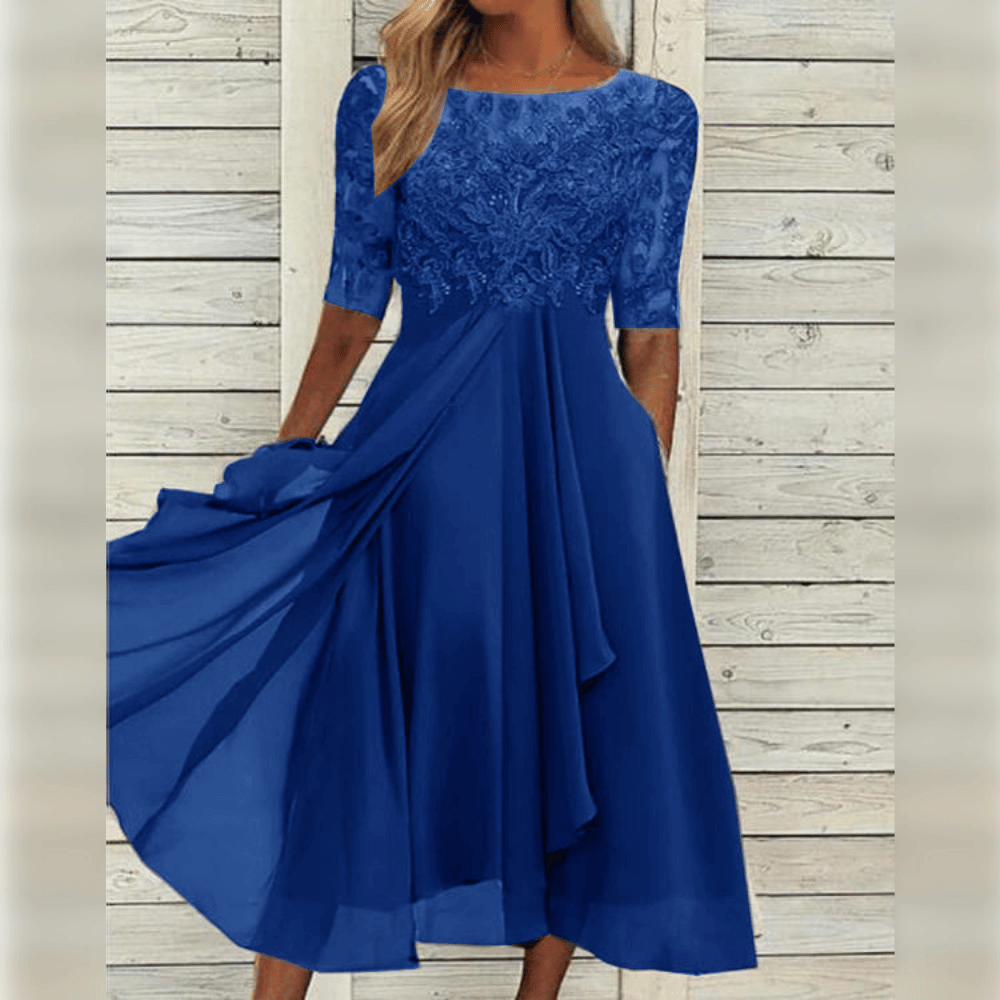 Variant image for Kvinnemidi Kjole Elegant Lett Stoff for Sommerdesign-17