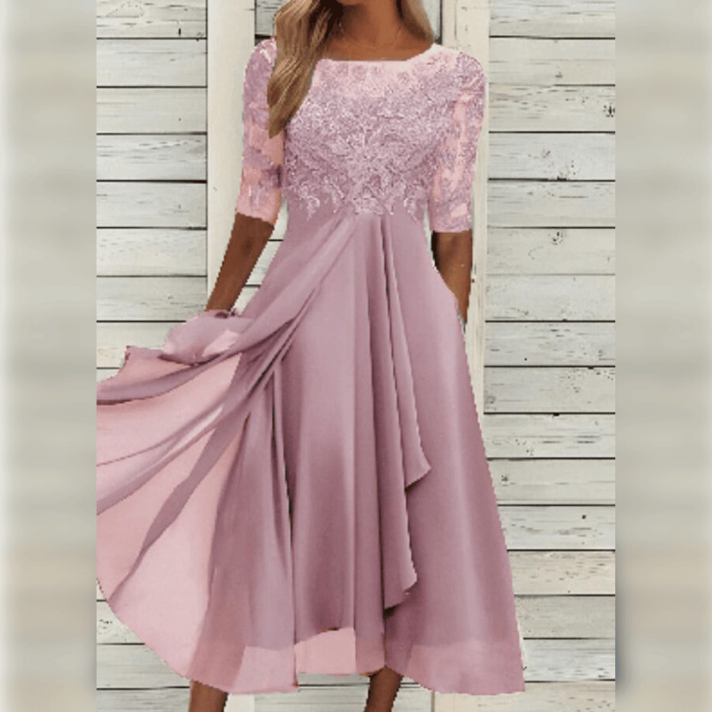 Variant image for Kvinnemidi Kjole Elegant Lett Stoff for Sommerdesign-23