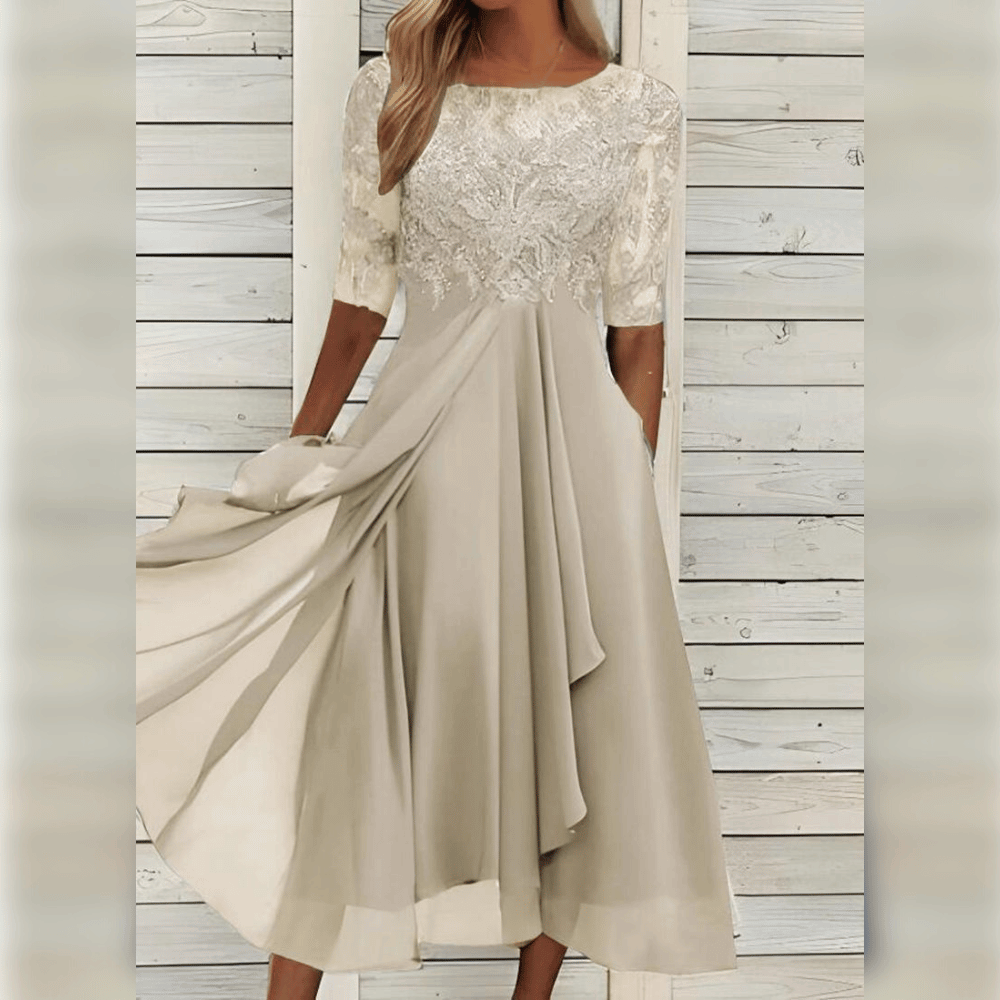 Variant image for Kvinnemidi Kjole Elegant Lett Stoff for Sommerdesign-29