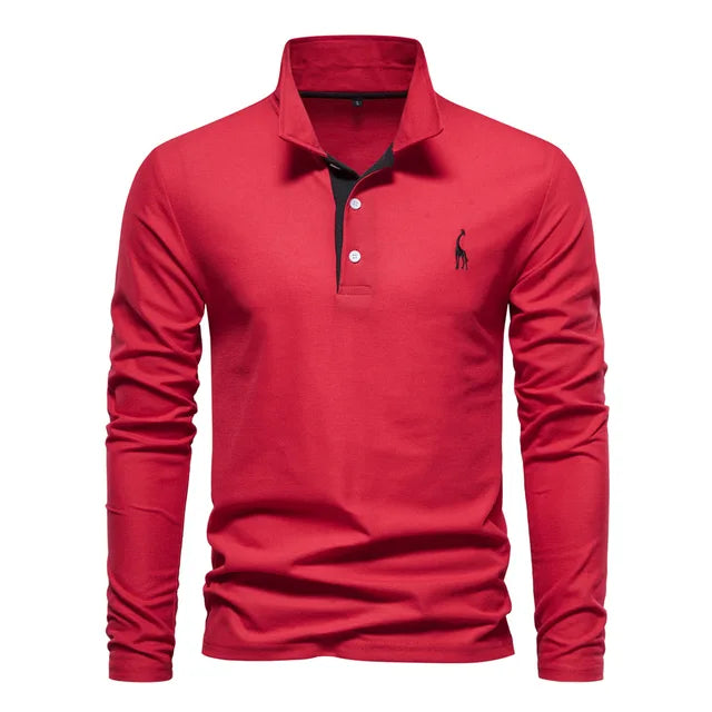 Variant image for Herre Langermet Polo Skjorte Myk Bomull Poloskjorter-42