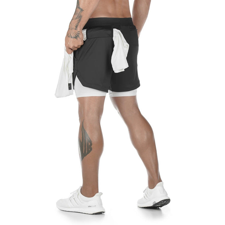 Herre Sportshorts 2-i-1 Fuktighetsdrenerende Polyester