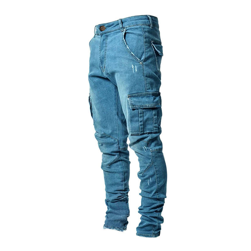 Herre Slim-Fit Cargo Bukser 100% Bomull Moderne Design