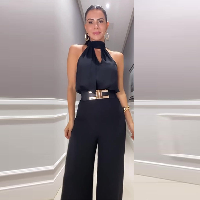 Dame Jumpsuit Sommer Stilig Polyester-4