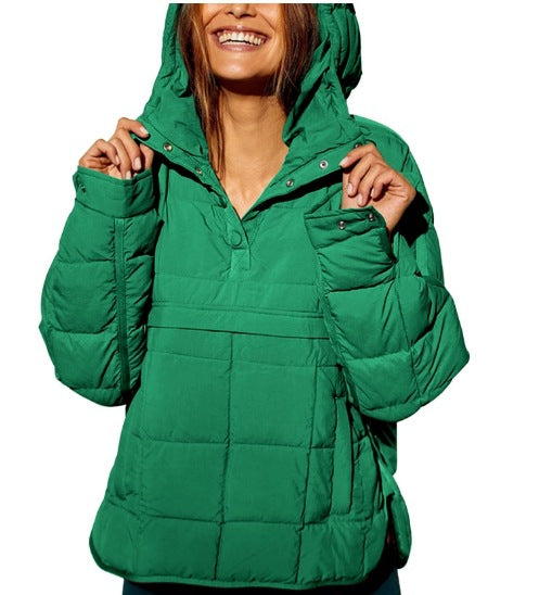 Plus Size Hettegenser med Pufferjakke til Dame