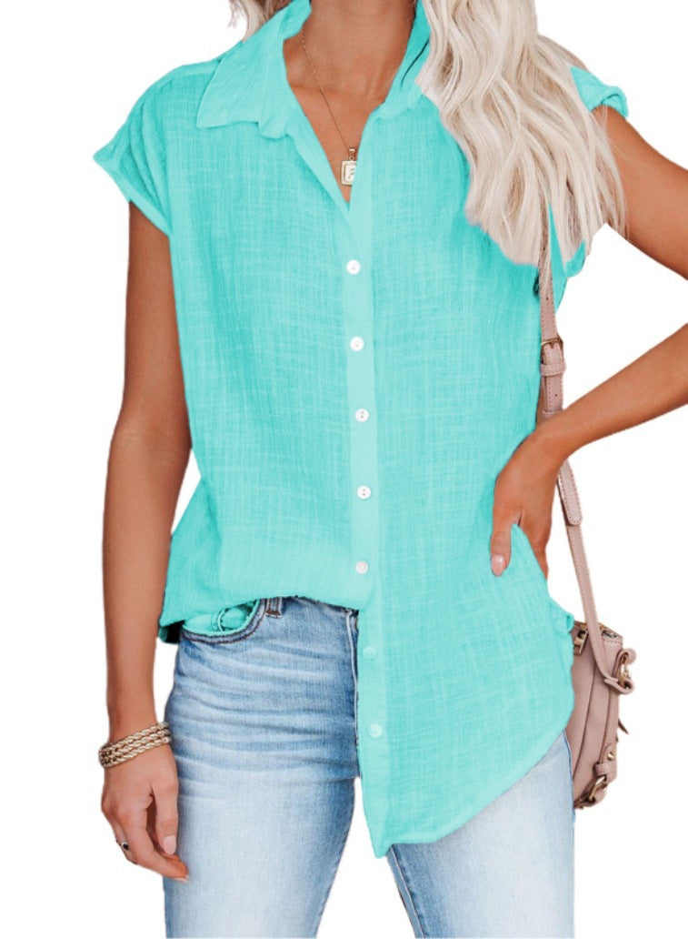 Dame Bluse Luftig Sommerstil Bomullsblanding