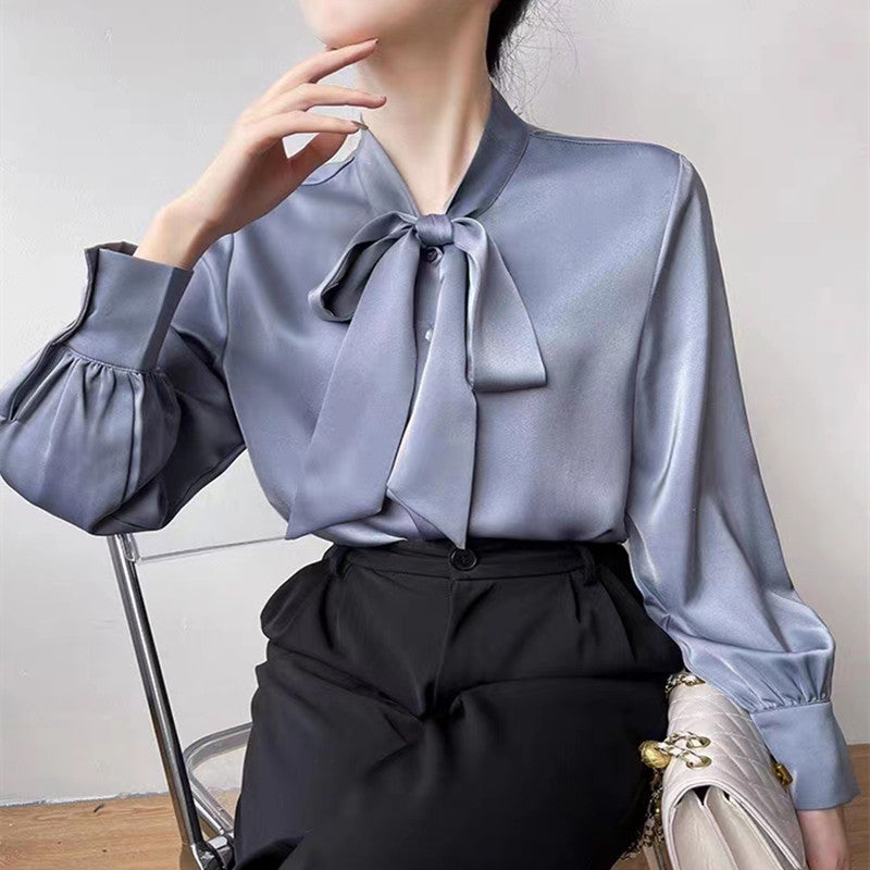 Dame Bluse Elegant Silkelook Feminine Polyester