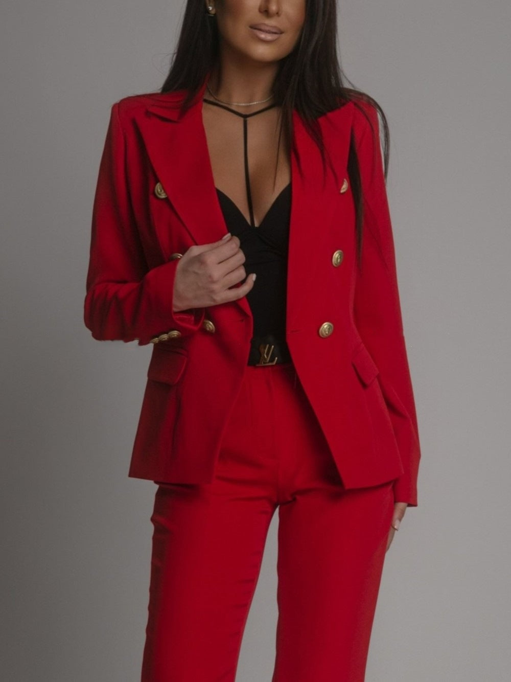 Kvinne Blazer og Bukse Settet Moderne Tweed