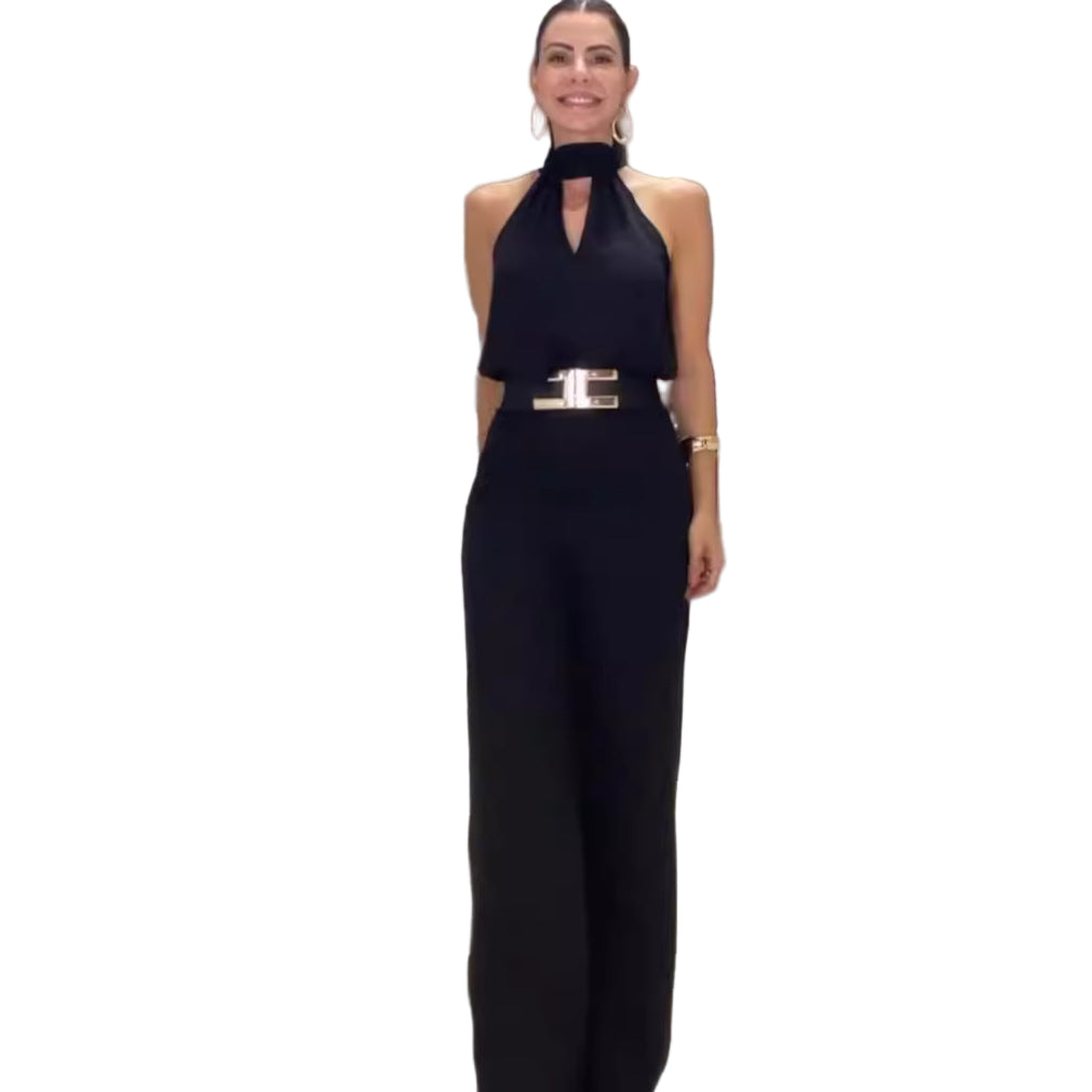 Dame Jumpsuit Sommer Stilig Polyester-1