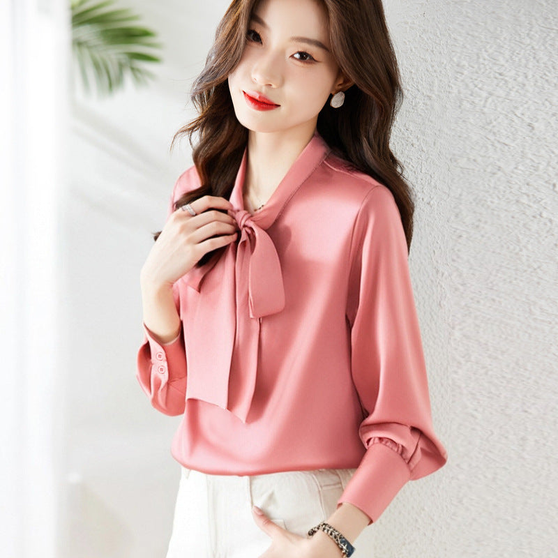 Dame Bluse Elegant Silkelook Feminine Polyester