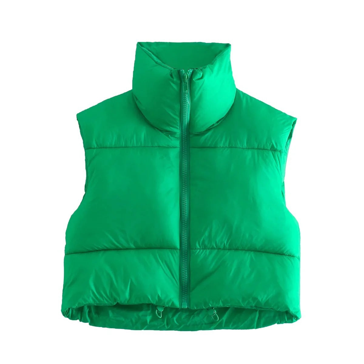 Cropped Puffer Vest til dame