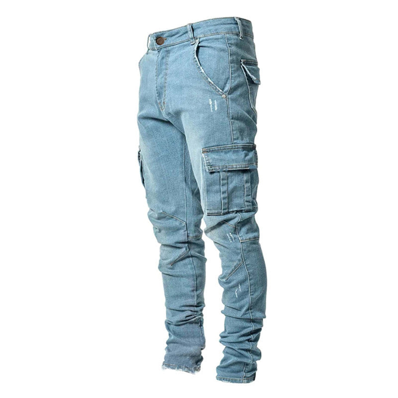 Herre Slim-Fit Cargo Bukser 100% Bomull Moderne Design