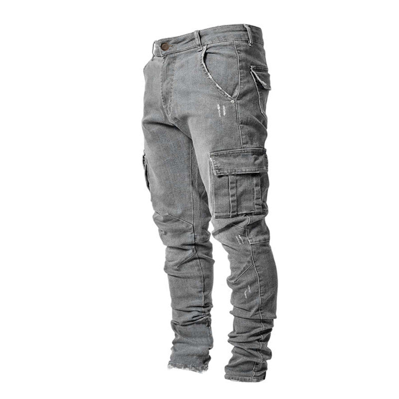 Herre Slim-Fit Cargo Bukser 100% Bomull Moderne Design