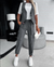 Variant image for Kvinne 2-delt Dresssett Stripete Gilet Vest Lett Stoff-6