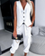 Variant image for Kvinne 2-delt Dresssett Stripete Gilet Vest Lett Stoff-1