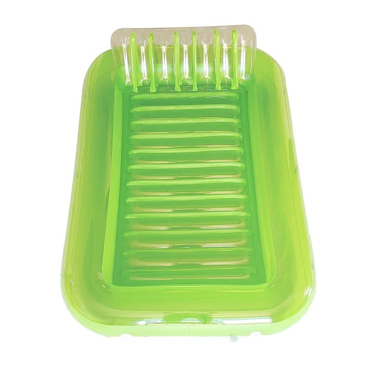 Oppblåsbar Liggestol for Voksne Ribbet PVC med Hodepute og Koppholdere 2