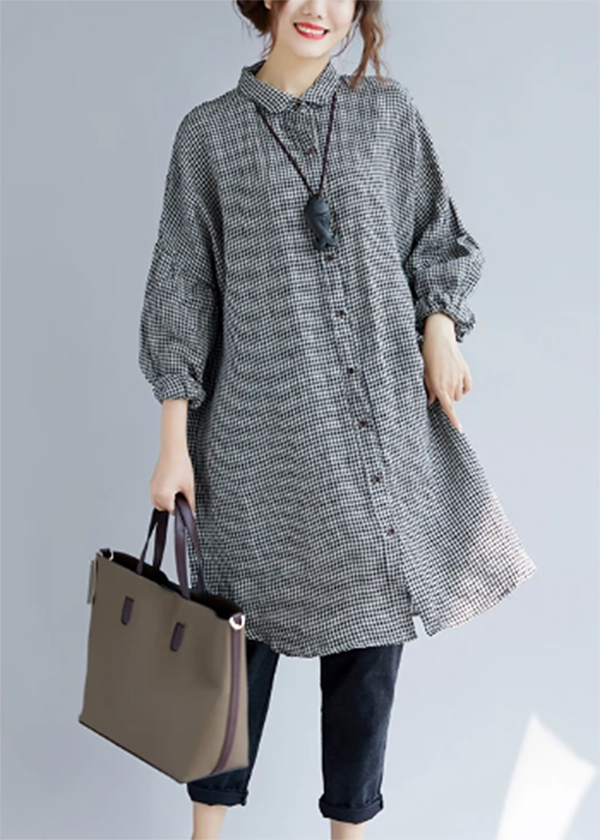 Oversized T-skjorte med Ruter for Damer 0