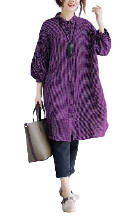 Oversized T-skjorte med Ruter for Damer 10